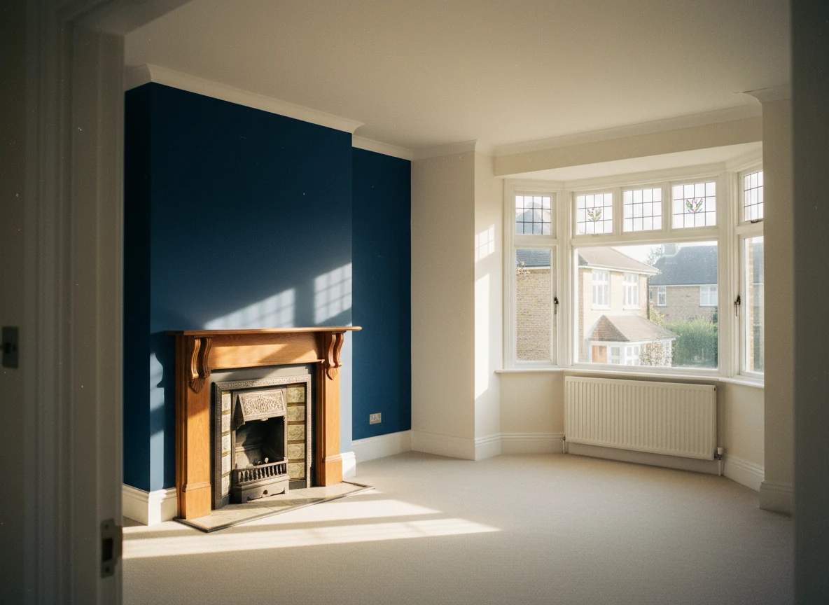 Feature wall painting in Southampton by Southampton Decorators, chimney breast repaint