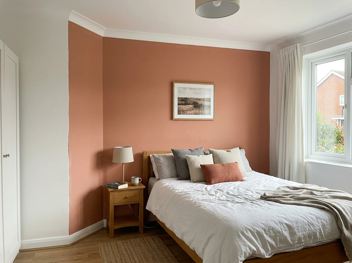 Chimney breast feature wall painting in period Southampton property