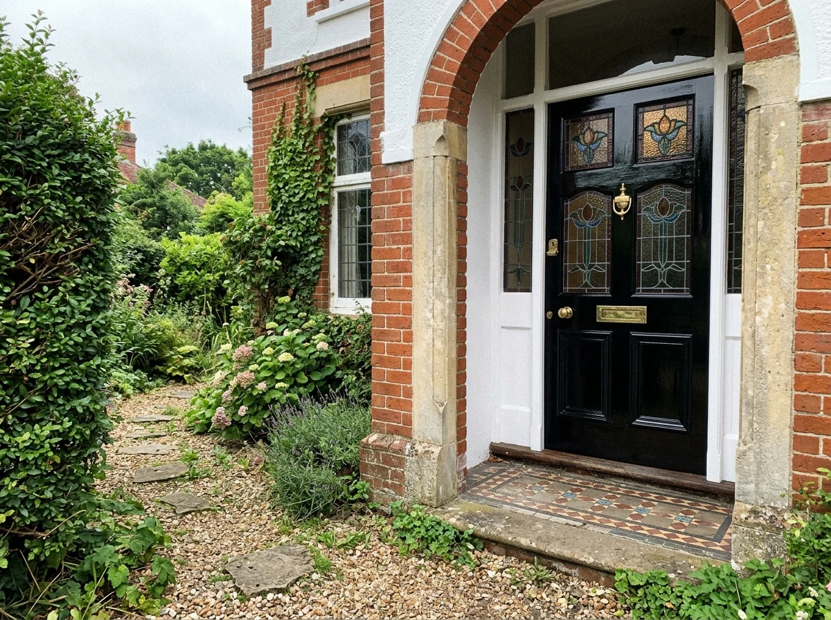 Front door and porch surround painting in Southampton