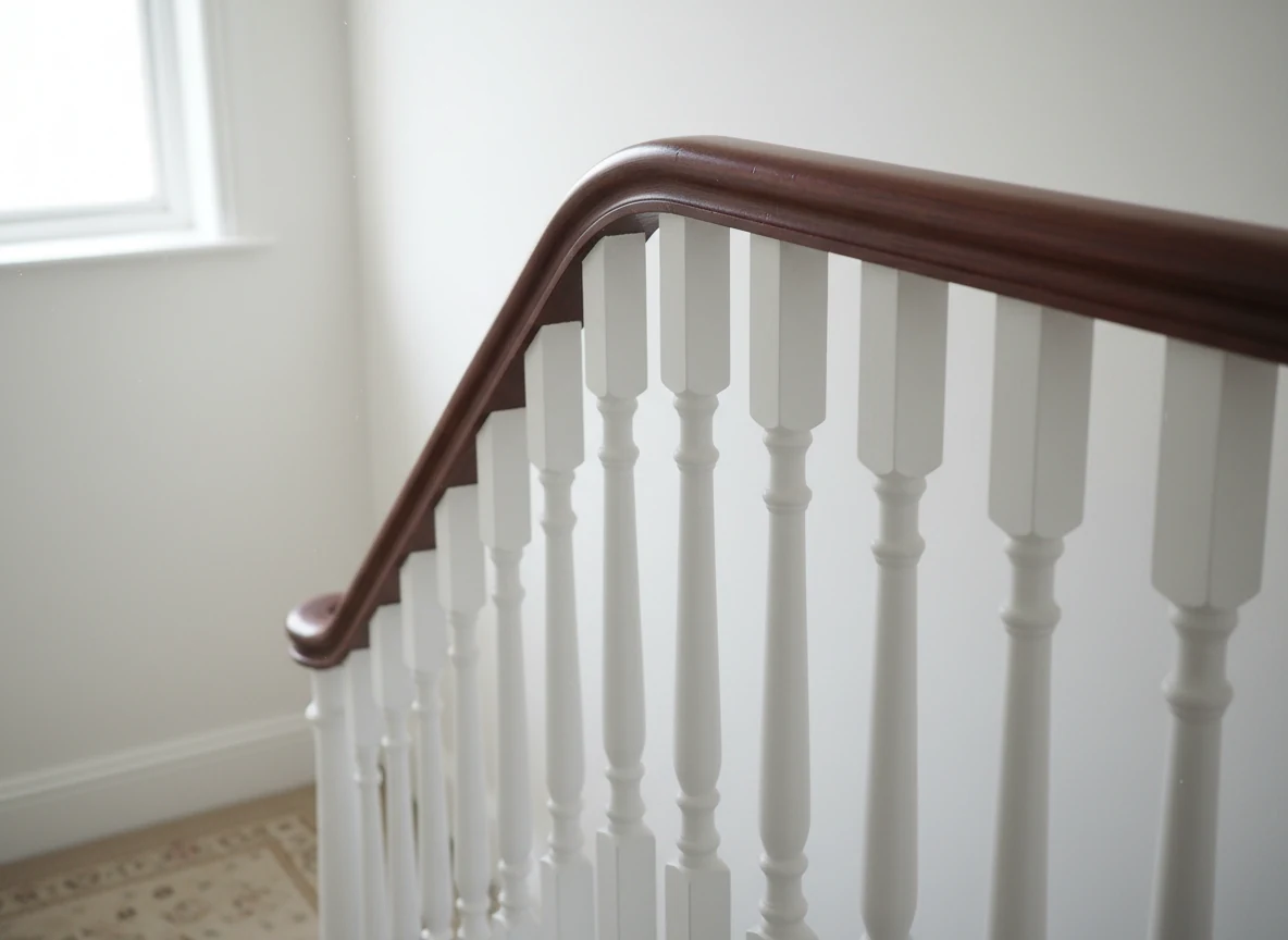 Period staircase spindles and newel post painting in Southampton